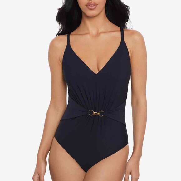 NWT Magicsuit Gianna One Piece in Chain Link in Black Size 14 - Picture 1 of 7